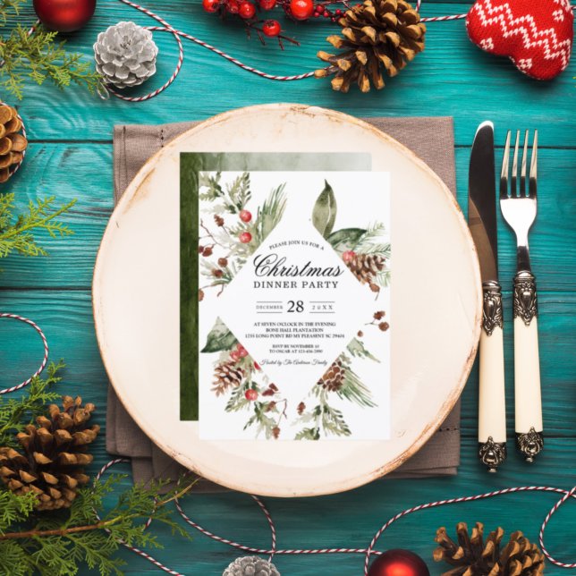 Invitación de árbol de pino verde de invierno de a (Subido por el creador)