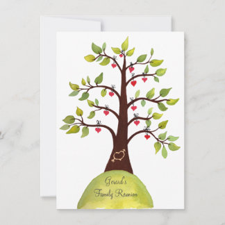 Invitación de árbol del corazón de color de agua d