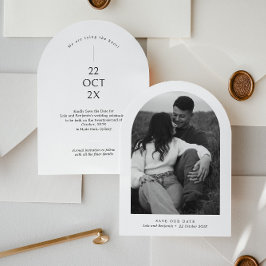 Invitación de Arch Save the Date con Foto