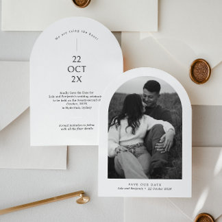 Invitación de Arch Save the Date con Foto