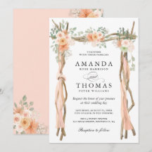 Invitación de Arco de Boda Floral Rubor