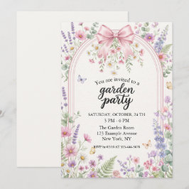 Invitación de arco de fiesta de jardín de flores s