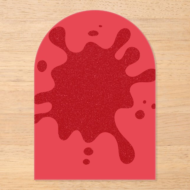 Invitación de Arco de Salpicadura de Tomate Rojo P (Anverso)