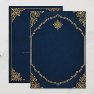 Invitación de Arco Marroquí Azul Marino y Dorado
