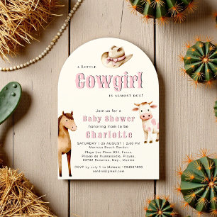 Invitación de Arco para Baby Shower de Vaquera Ros
