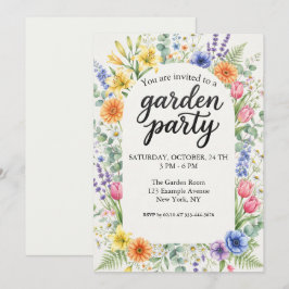 Invitación de arco para fiesta de jardín de flores