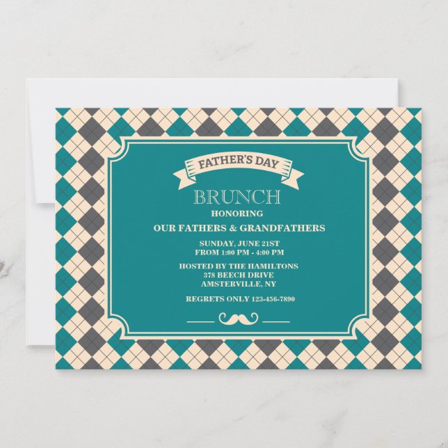 Invitación de Argyle por el Día del Padre (Anverso)