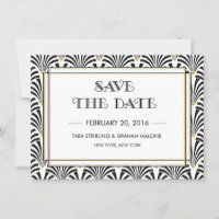 Invitación de Art Deco para guardar la fecha