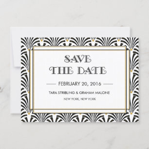 Invitación de Art Deco para guardar la fecha