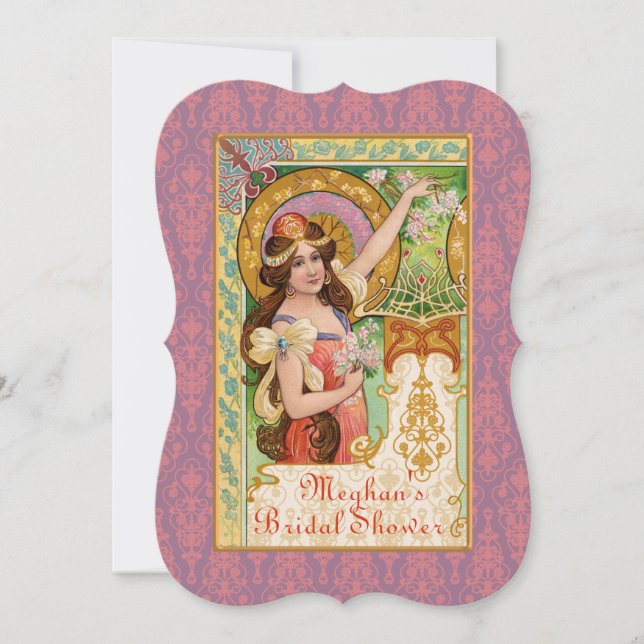 Invitación de Art Nouveau en primavera (Anverso)