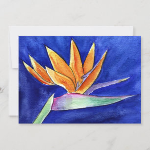 Invitación de Arte Acuarela de Flor de Ave del Par