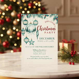 Invitación de arte de adorno de Navidad en color t