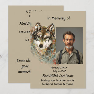 Invitación de arte de lobo conmemorativo de celebr