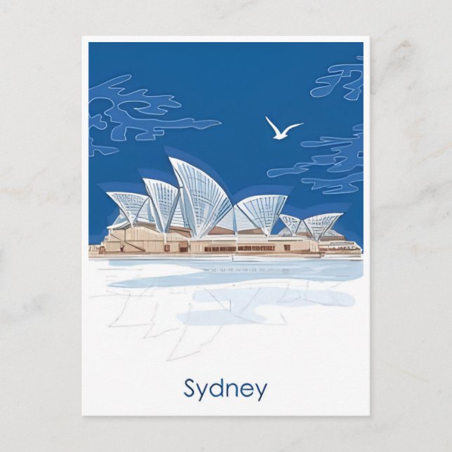 Invitación de arte de viajes de Australia en Sydne (Anverso)