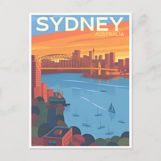 Invitación de arte de viajes de Australia en Sydne (Anverso)