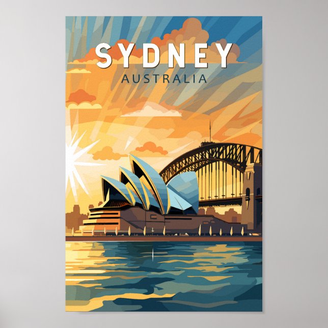 Invitación de arte de viajes de Australia en Sydne (Frente)