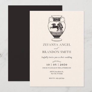 Invitación de arte vintage de vasija de la antigua