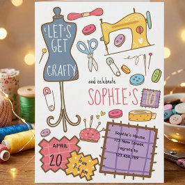 Invitación de arte y manualidades de cumpleaños