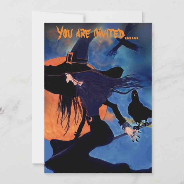 Invitación de artista a la fiesta de Halloween (Anverso)