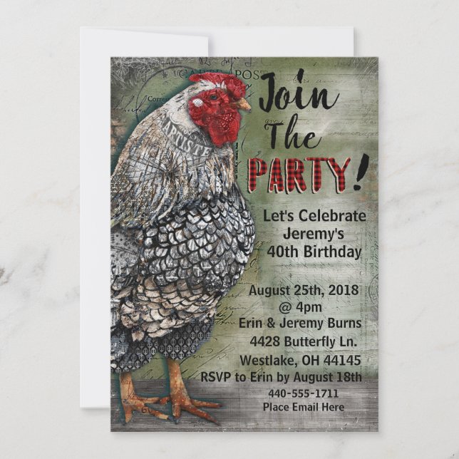 Invitación de Artiste Hen Party (Anverso)