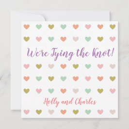 Invitación de "atar el nudo" con los corazones pas