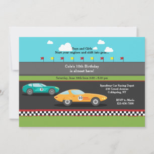 Invitación de Autos de Carrera