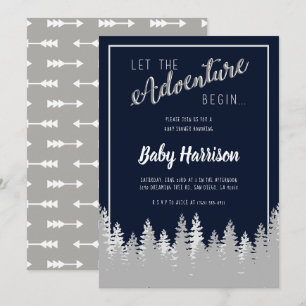 Invitación de aventura Baby Shower Sip y ver árbol