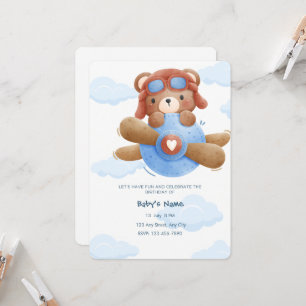 Invitación de Aventura de Aviación del Oso Azul