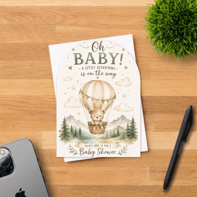 Invitación de aventura para baby shower (Insitu (Tarjeta de Invitación))