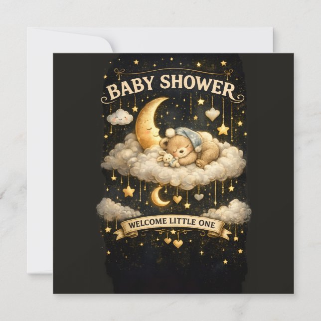 Invitación de aventura para baby shower (Anverso)