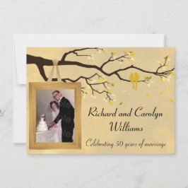 Invitación de Aves de Amor del Aniversario de Oro