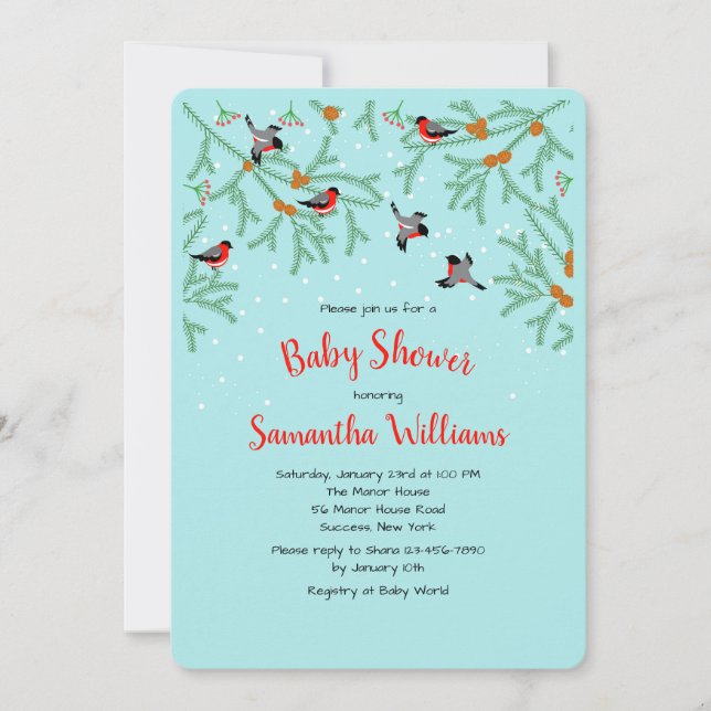 Invitación de Aves de Invierno (Anverso)