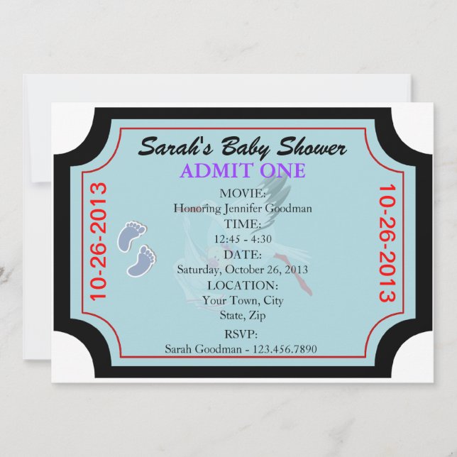 Invitación de Baby Boy Admite una Personalizada (Anverso)