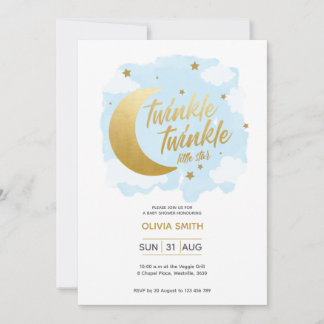 Invitación de Baby Boy Baby Shower con estrellas r