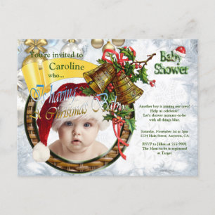 Invitación de Baby Boy Shower para los navidades
