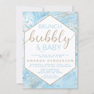 Invitación de Baby Brunch Blue Marble para Baby Sh