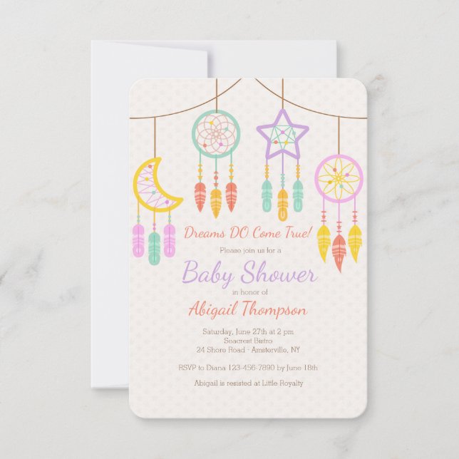Invitación de Baby Dreamcatcher (Anverso)
