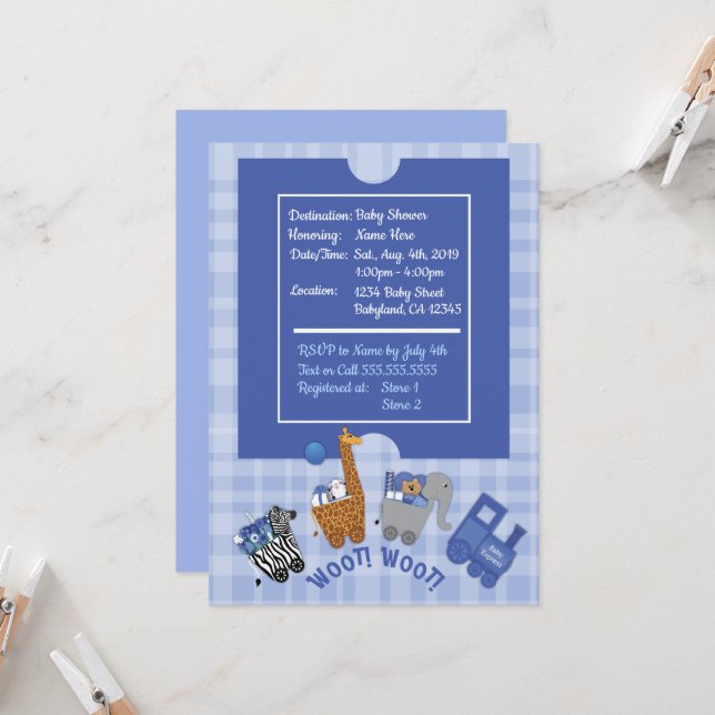 Invitación de Baby Express (Anverso/Reverso In Situ)