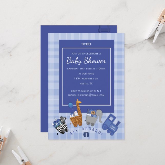 Invitación de Baby Express (Anverso/Reverso In Situ)