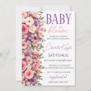 Invitación de Baby in Bloom, Baby Shower de flores