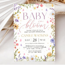 Invitación de Baby in Bloom, Invitación de Baby Sh
