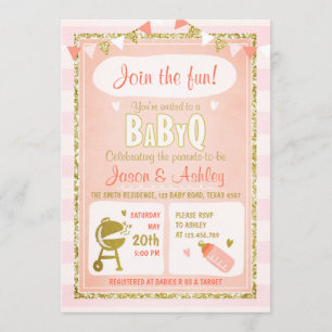 Invitación de Baby Q Coed BBQ Baby Shower Invitar 