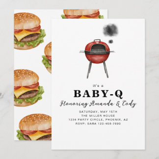 Invitación de Baby-Q Cookout para Baby Shower