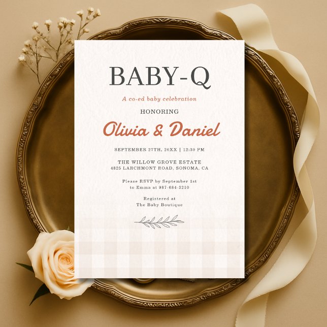 Invitación de Baby Q de Gingham para Parejas para  (Subido por el creador)