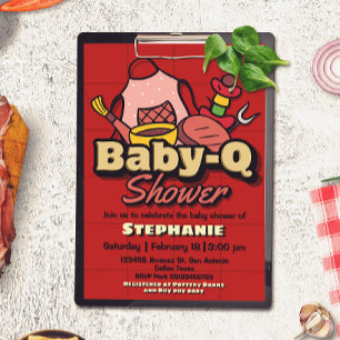 Invitación de Baby-Q Shower - Parrillada BBQ para 