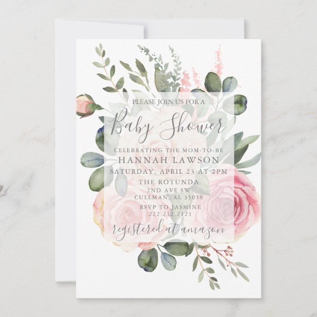 Invitación de Baby Shower (Anverso)