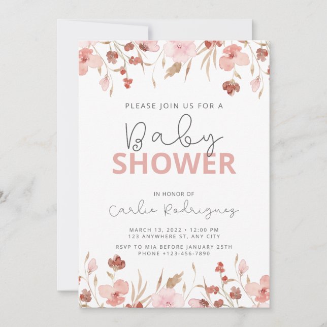 Invitación de Baby Shower (Anverso)