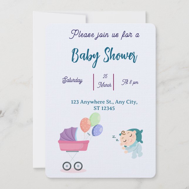 Invitación de Baby Shower (Anverso)