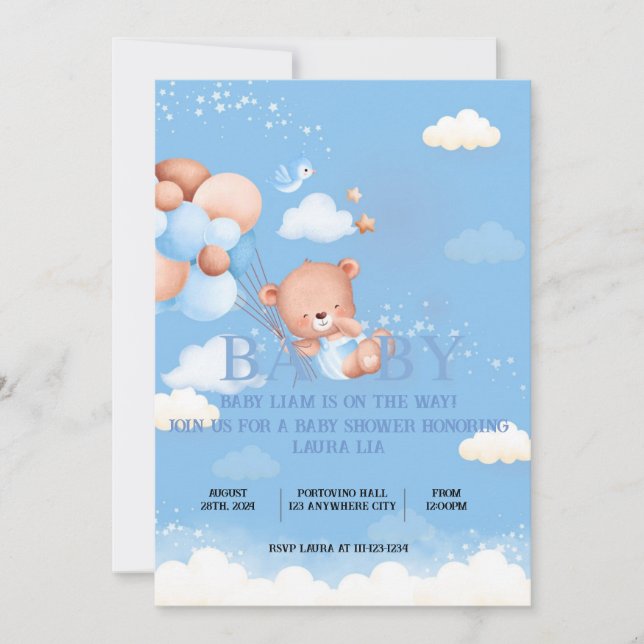 Invitación de Baby Shower (Anverso)