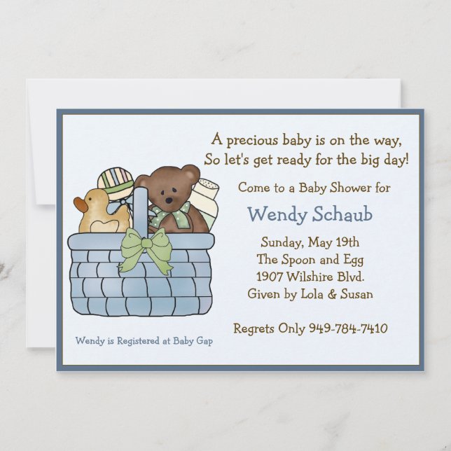 Invitación de Baby Shower (Anverso)